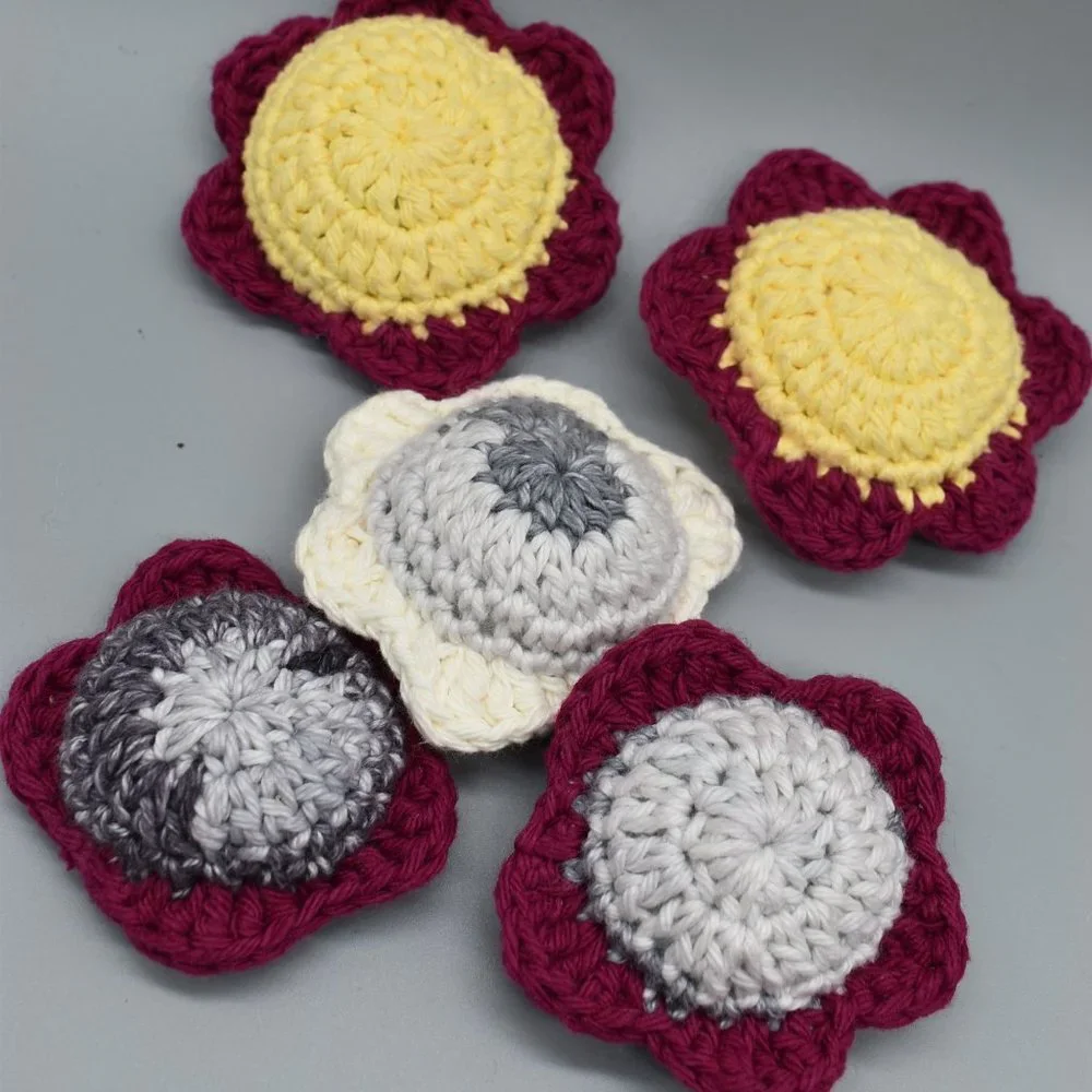 HAND CRAFTED Crochet Catnip Flower Cat Toys Bundle of Five